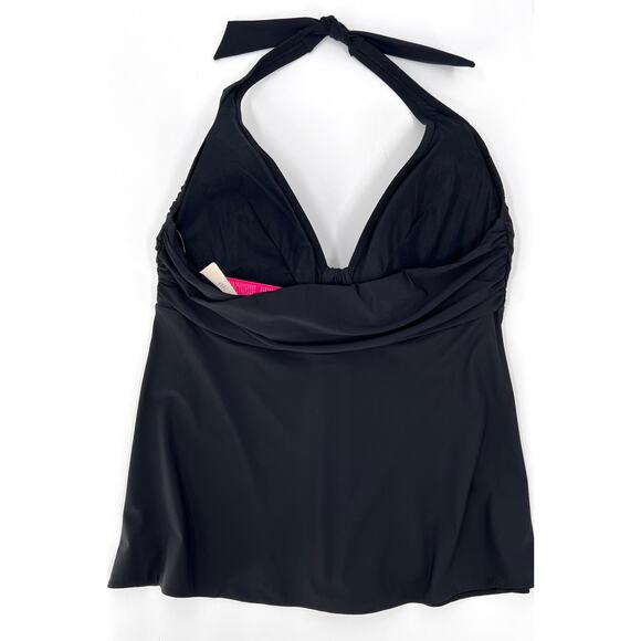 GOTTEX Vintage Tankini Top Womens 14 Black Tie Neck Halter Deadstock Bikini NEW - Picture 5 of 10